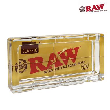 RAW GLASS RECTANGULAR ASHTRAY CLEAR