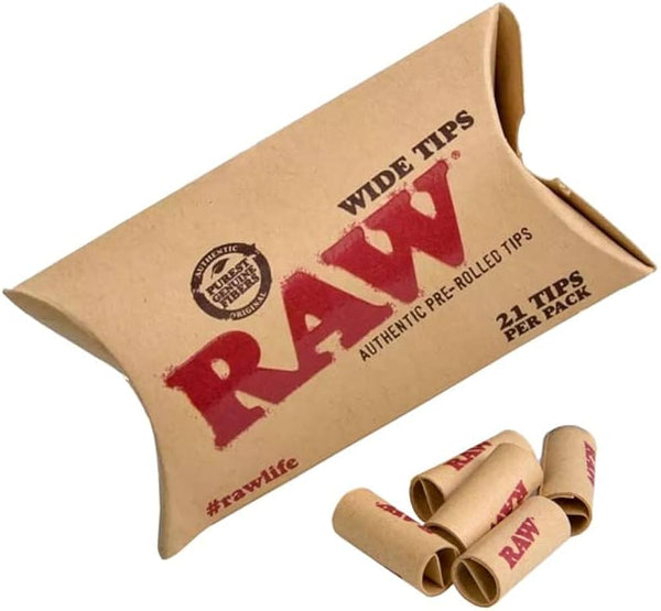 RAW WIDE PRE-ROLLED TIPS (21pcs)