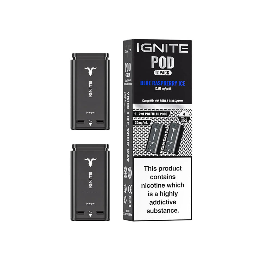 IGNITE P8 SOLO/P15 DUO 2 PACK PODS / 20MG RANGE