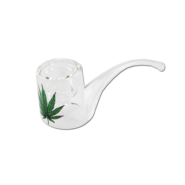 BLACK LEAF GLASS PIPE KINKED