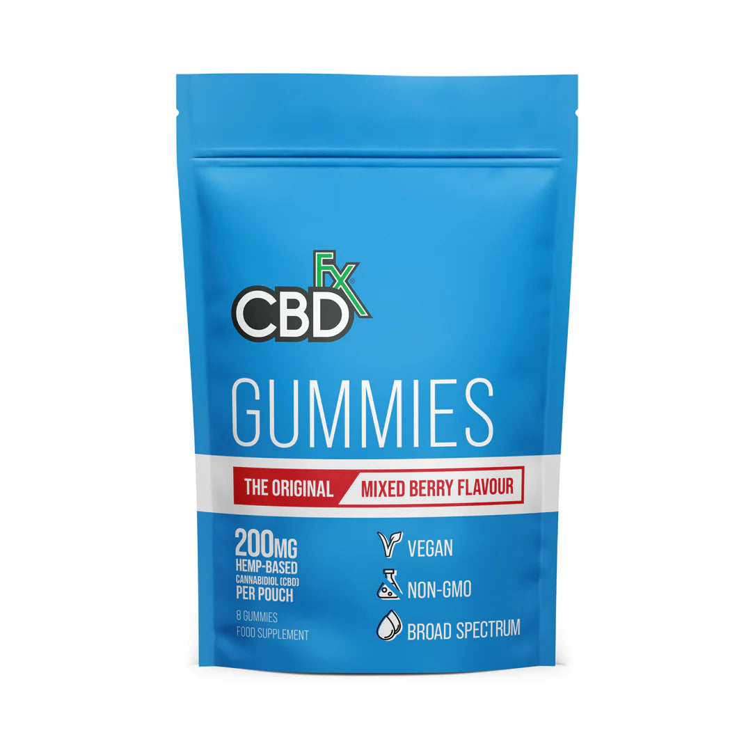 CBD +FX HEMP GUMMIES THE ORIGINAL MIXED BERRY FLAVOUR 200MG 8 GUMMIES