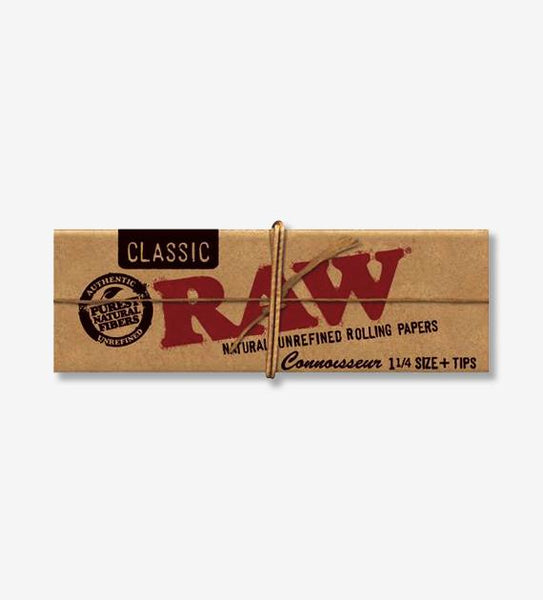 RAW CLASSIC CONNOISSEUR 1 1/4 ROLLING PAPER PRE-ROLLED TIPS
